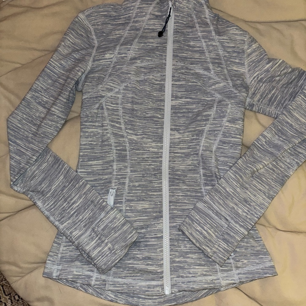 Lululemon Athletica Blue Striped Zip-Up Jacket